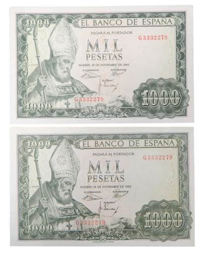España 2 billetes de 1000 pesetas ... 