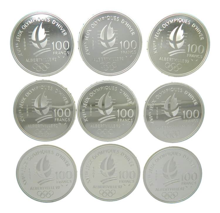 FRANCIA / FRANCE. 9 monedas ... 