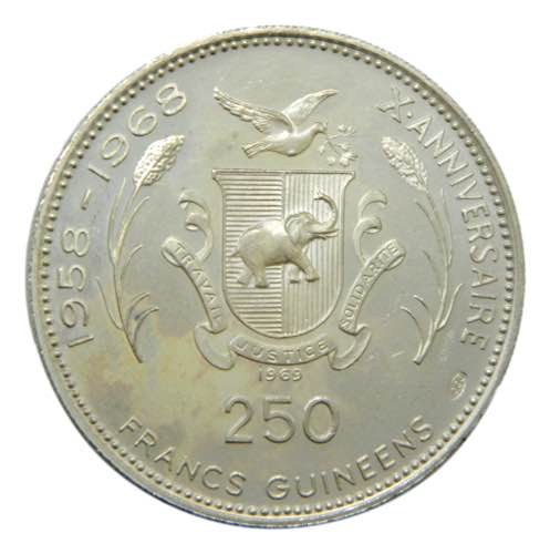 GUINEA. 1969. 250 francos. ... 