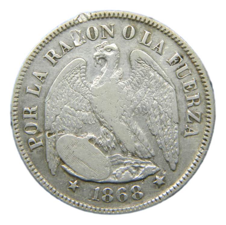 CHILE. 1868. 50 centavos. ... 
