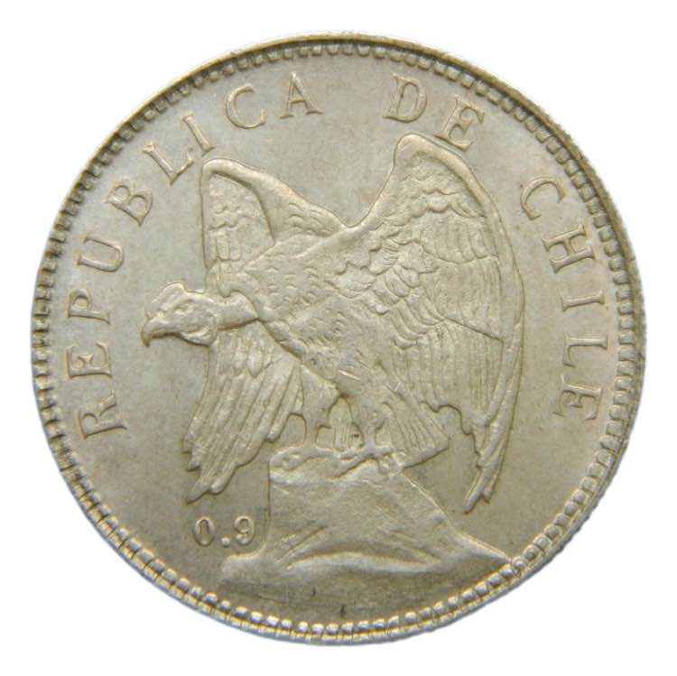 CHILE. 1910.1 peso. (KM#152.3). ... 