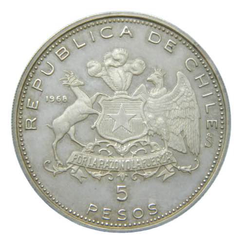 CHILE. 1968. 5 pesos. (KM#182). ... 