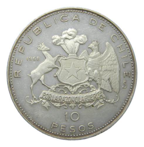 CHILE. 1968. 10 pesos. (KM#183). ... 