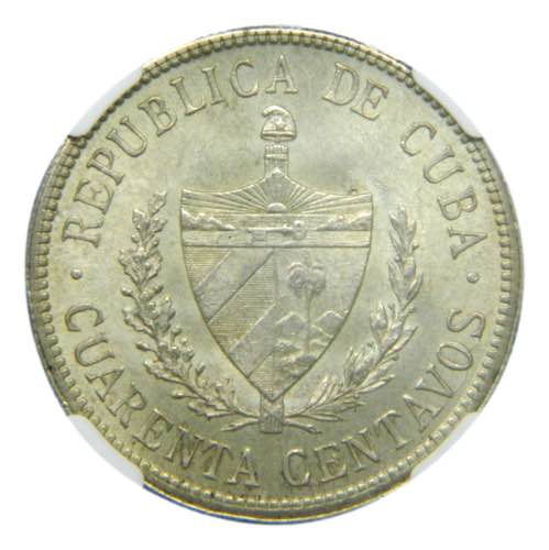 CUBA. 1915. 40 centavos. (KM#14.3) ... 