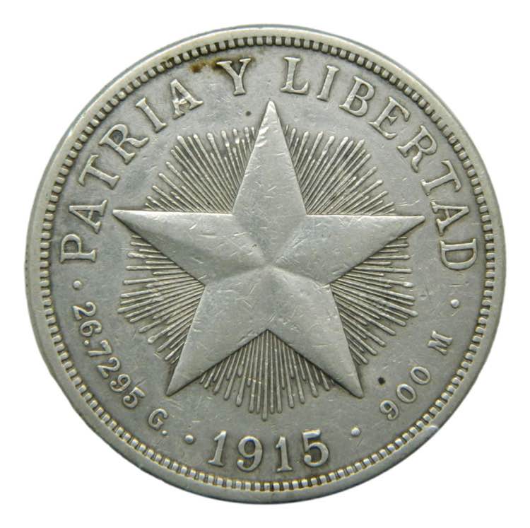 CUBA. 1915. 1 peso. (KM#15.2). Ar. 