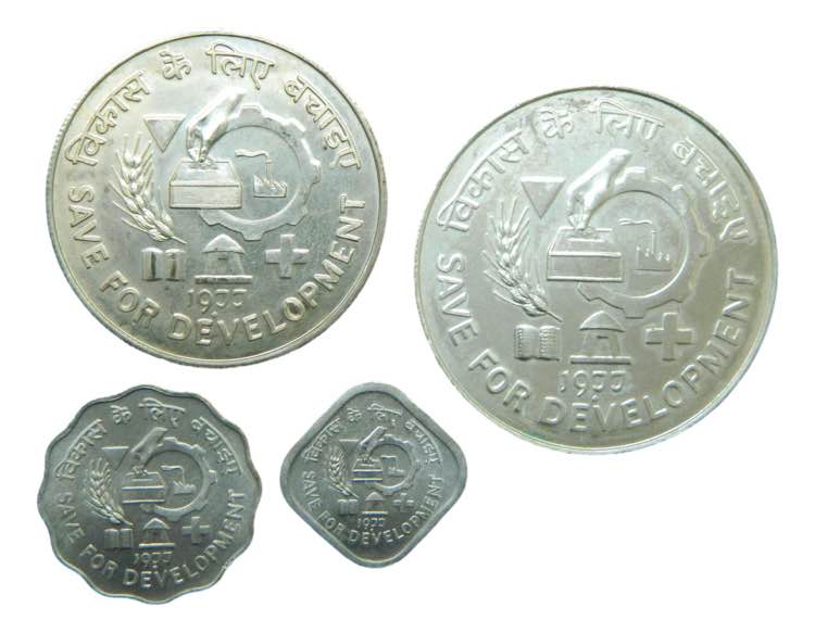 INDIA. Republica. Set 4 monedas 20 ... 