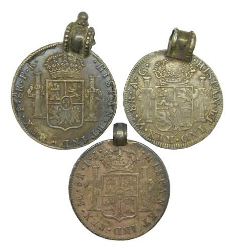 Lote 3 monedas 8 reales. 1792-1794 ... 