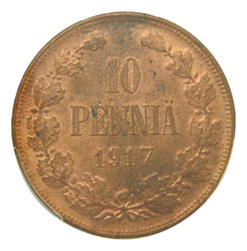 FINLANDIA. 1917. 10 Pennia. ... 