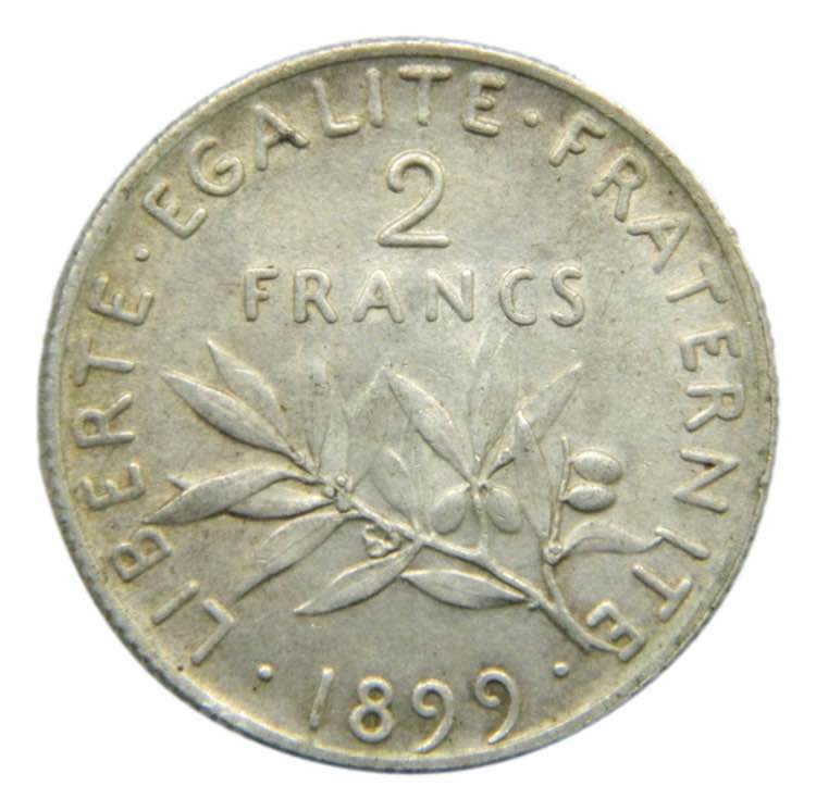 FRANCIA. 1899. 2 Francos. KM ... 