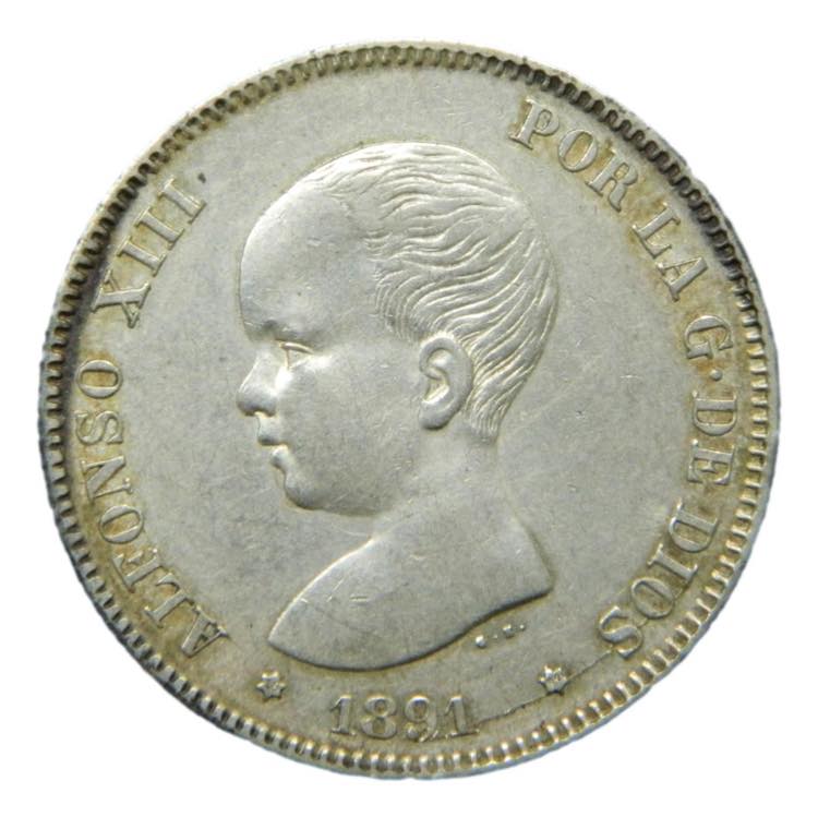 Alfonso XIII. 2 pesetas. 1891 ... 