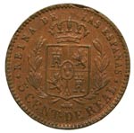 Isabel II (1833-1868). 1859. 5 céntimos de ... 