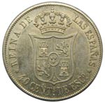 Isabel II (1833-1868). 1865. 40 céntimos de ... 
