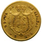 Isabel II (1833-1868). 1865. 2 escudos. ... 