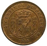 Carlos VII (1872-1876). 1875. 5 céntimos. ... 