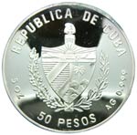 Cuba. 50 pesos. 1995. KM#484. Ag 155,52 gr. ... 