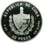 Cuba. 50 pesos. 1995. KM#486. Ag 155,52 gr. ... 