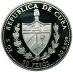 Cuba. 50 pesos. 1996. KM#558. Ag 155 gr. 999 ... 