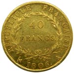 Francia. 40 francs. 1806. A. París. ... 