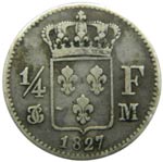 Francia. 1/4 franc. 1827. M. Toulouse. ... 