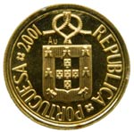 Portugal. 1 escudo. 2001. KM#631a. Au 4,6 ... 