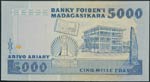 Madagascar. 5000 francs. 1000 ariary. ND ... 