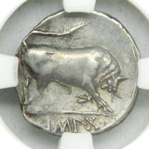 Augusto (27 aC-14 dC). Denario. Lugdunum ... 