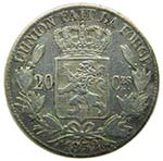 Bélgica. 20 centimes. 1852. Belgium ... 