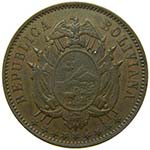 Bolivia. 2 Centavos. 1883 ESSAI. Copper. ... 