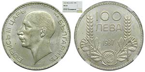 Bulgaria. 100 Leva. 1937. Boris III. ... 