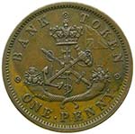 Canada. Token. 1 Penique. 1857. BANK OF ... 