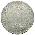 Chile. 1 Peso. 1876. Santiago. (km#142.1). ... 