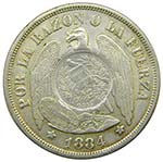 Chile. 1 Peso. 1884. So. ... 