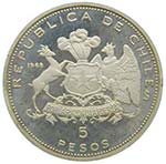 Chile. 5 Pesos. 1968. Chile - Republic - ... 