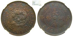 China. 20 Cash, 1906, Kiangsoo Kiangsu ... 