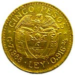 Colombia. 5 pesos. 1925. Medellín. ... 
