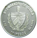 Cuba. 20 Pesos. 2000. 62,2 gr. ag. Reliquias ... 