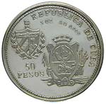 Cuba. 50 pesos. 1993. (km#400). 155.5 gr Ag ... 