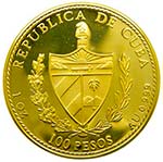 Cuba. 100 pesos. 1991. (km#450). 31.1 gr Au ... 