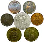 Dinamarca. Lote 7 monedas. (10 kroner 1972). ... 