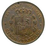 ALFONSO XII. 5 céntimos. 1878. OM. ... 