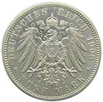 Alemania. Hamburgo. 5 mark. 1908 J.  27,76 ... 