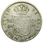 ALFONSO XII. 20 Centavos de Peso. 1884. ... 