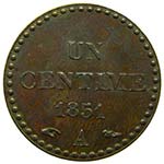 Francia. II República. 1 céntime. 1851. ... 