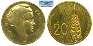 Francia. 20 céntimes. 1961 ESSAI. ... 