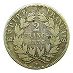 Francia 2 Francs 1856 BB . Napoleón III.  ... 