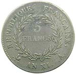 Francia. 5 francs. AN XI. A. Paris. (1803). ... 