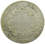 Francia. 5 francs. 1806. BB. Strasbourg. ... 