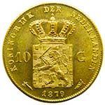 Holanda . 10 Gulden 1879 (km#1879) 6,73 gr ... 