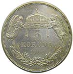 Hungria. 5 korona . 1900. FRANCISCO JOSÉ I. ... 
