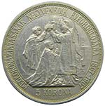 Hungria. 5 korona. 1907. AR. 40 Aniversario ... 